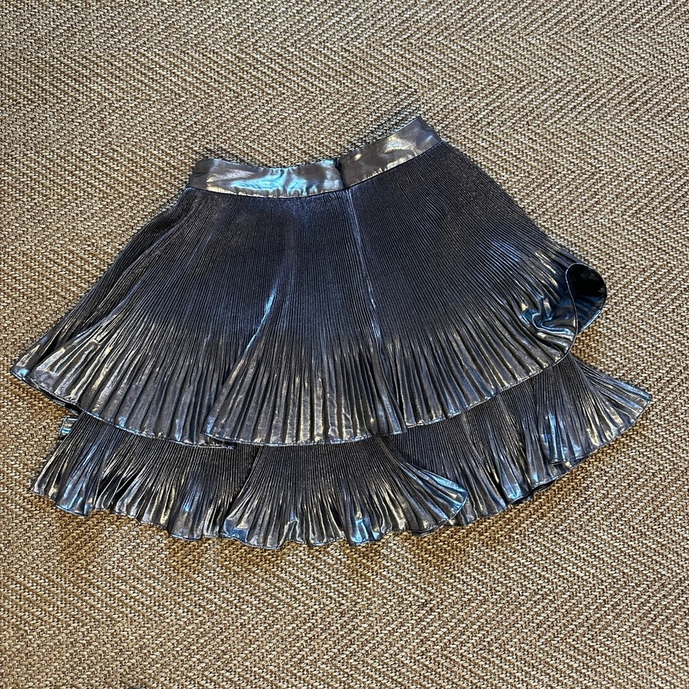 Metallic layered Boden ruffle skirt